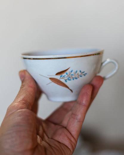 Vintage Jugokeramika Porcelain Tea Cups with Saucers (Set of 3)