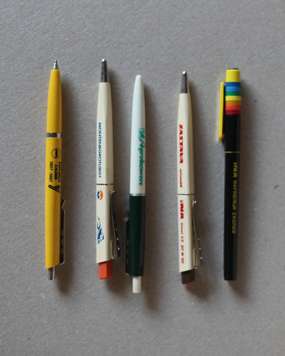 Set of 5 Vintage Yugoslav Ballpoint Pens - Made in Yugoslavia