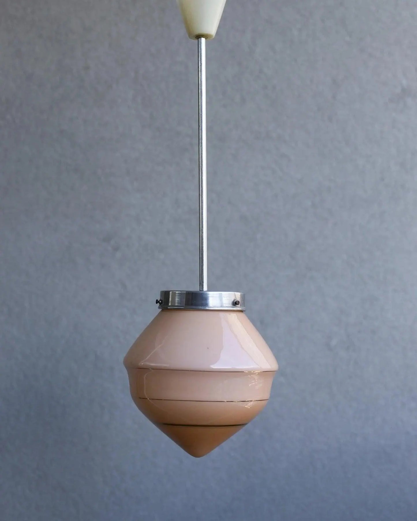 Vintage Glass Pendant Lamp - Made in Yugoslavia