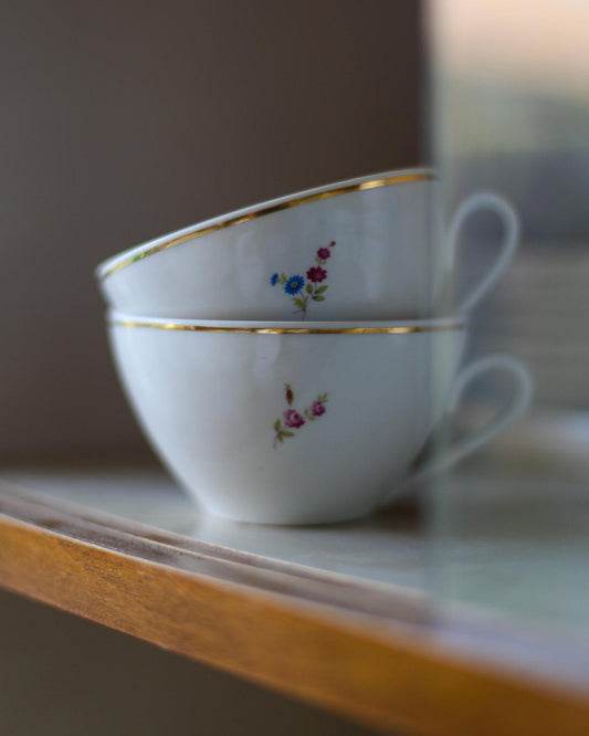 Vintage Jugokeramika Porcelain Tea Cups (Set of 2) - Made in Yugoslavia
