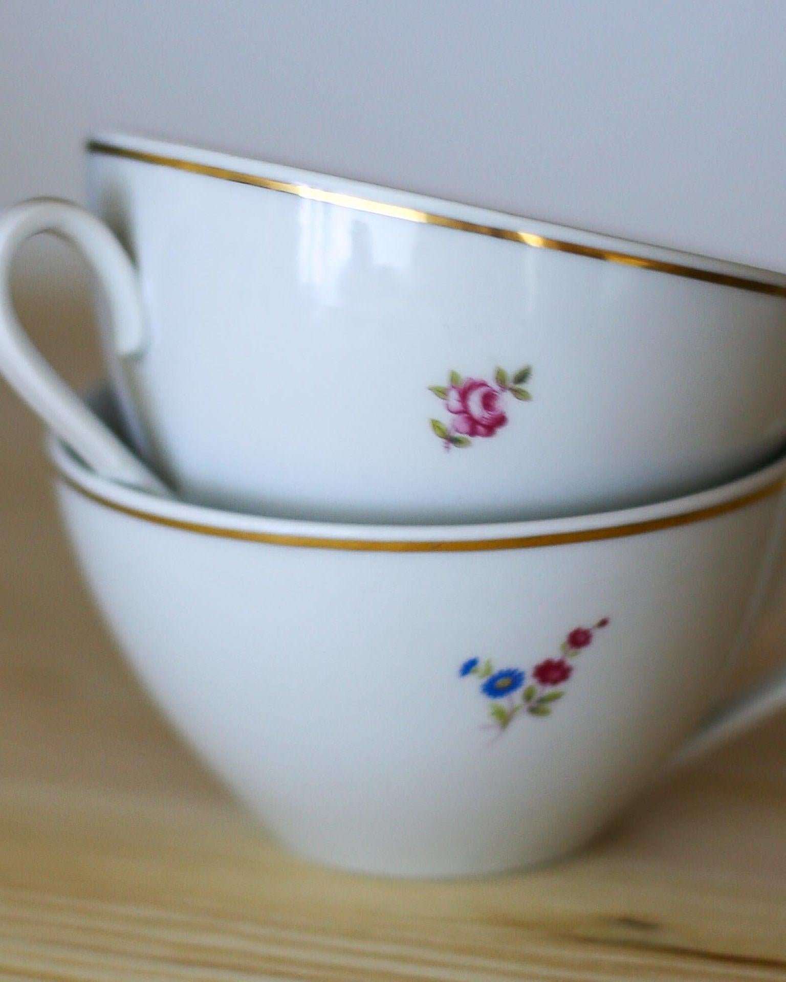 Vintage Jugokeramika Porcelain Tea Cups (Set of 2) - Made in Yugoslavia