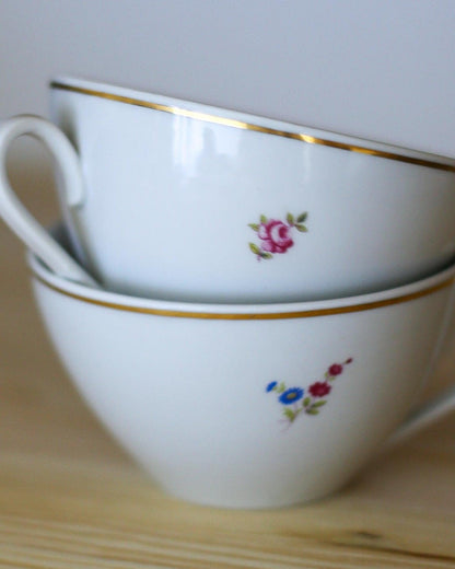 Vintage Jugokeramika Porcelain Tea Cups (Set of 2) - Made in Yugoslavia