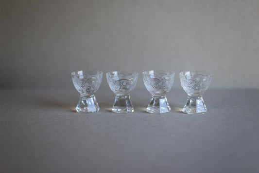 Vintage Rogaška Crystal Liqueur Glasses - Set of 4 - Made in Yugoslavia