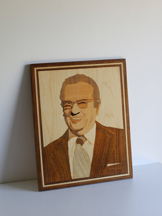 Vintage Wooden portrait of Tito - Made in Yugoslavia