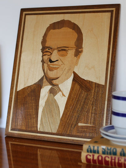 Vintage Wooden portrait of Tito - Made in Yugoslavia