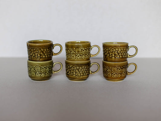 Vintage Yugoslav Kil Ceramic Espresso Cups – Set of 6 - Made in Yugoslavia