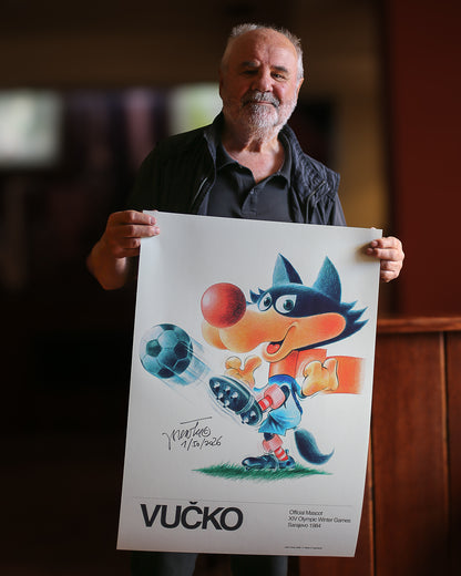 Vucko Football Poster by Joze Trobec - Original Signed Limited Edition